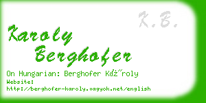 karoly berghofer business card